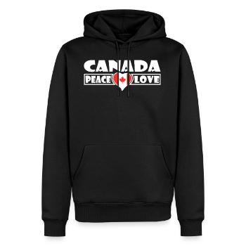 Canada - Männer Premium Bio Hoodie - Schwarz - Vorne - Nico (187cm)