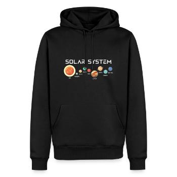 Système solaire avec ses planètes - Sweat à capuche Premium bio Homme - noir - Devant - Nico (187cm)