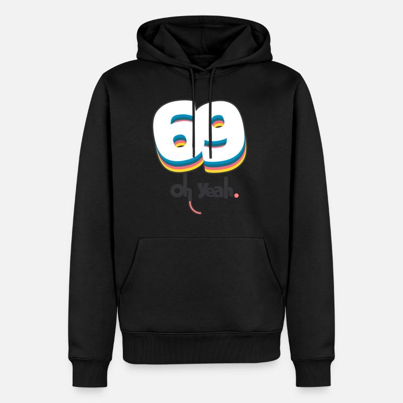 69 oh yeah - Männer Premium Bio Hoodie - Schwarz