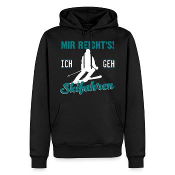 Mir reicht's! Ich geh' Skifahren - Männer Premium Bio Hoodie - Schwarz - Vorne - Nico (187cm)