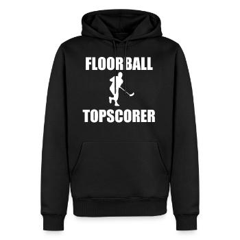 Floorball - Sweat à capuche Premium bio Homme - noir - Devant - Nico (187cm)