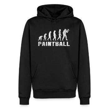 Evolution Paintball 2.0 - Paintball T-Shirt - Männer Premium Bio Hoodie - Schwarz - Vorne - Nico (187cm)