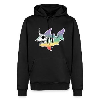 Einhorn-Hai-Skelett - Männer Premium Bio Hoodie - Schwarz - Vorne - Nico (187cm)