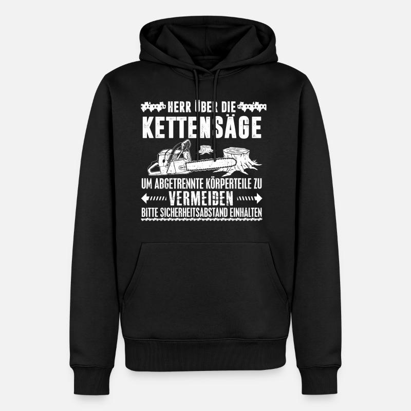 SEIGNEUR DES TRONCONNEUSE - Sweat à capuche Premium bio Homme - noir