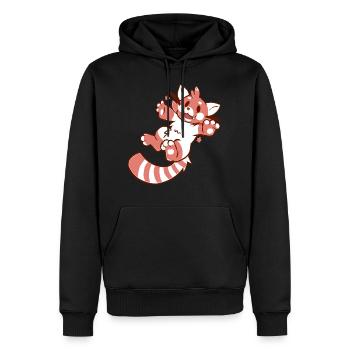Mignon petit personnage de Panda Rouge - Sweat à capuche Premium bio Homme - noir - Devant - Nico (187cm)
