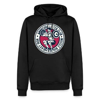 Powerlifter Fitness Sport Lifestyle Sport Eisen - Männer Premium Bio Hoodie - Schwarz - Vorne - Nico (187cm)