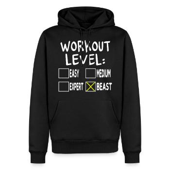 Workout Level Beast - Sweat à capuche Premium bio Homme - noir - Devant - Nico (187cm)