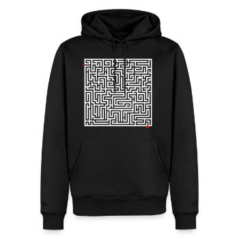 Labyrinth Rätsel - Männer Premium Bio Hoodie - Schwarz - Vorne - Nico (187cm)