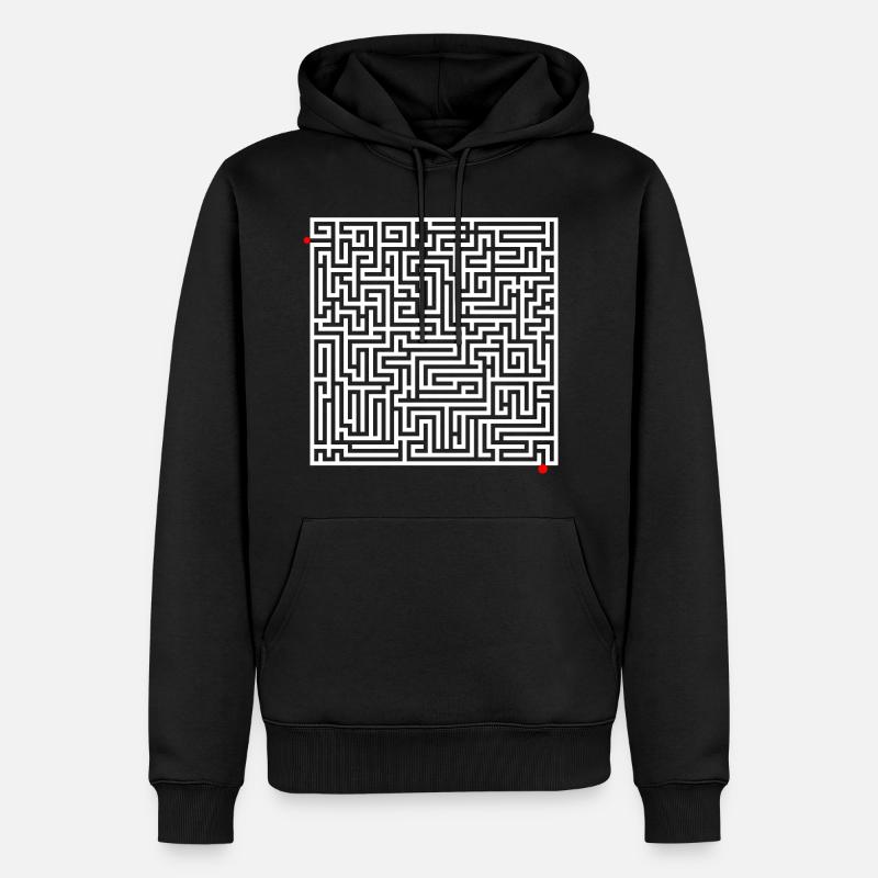 Labyrinth Rätsel - Männer Premium Bio Hoodie - Schwarz