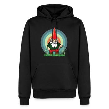Gnome de jardin méchant et commun gnome nain - Sweat à capuche Premium bio Homme - noir - Devant - Nico (187cm)