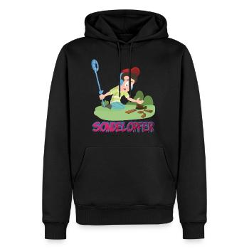 Sondeln Comic Schrott bei Schatzsuche gefunden - Männer Premium Bio Hoodie - Schwarz - Vorne - Nico (187cm)