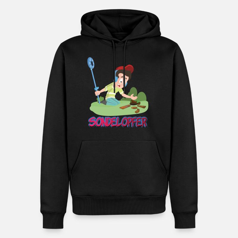 Sondeln Comic Schrott bei Schatzsuche gefunden - Männer Premium Bio Hoodie - Schwarz