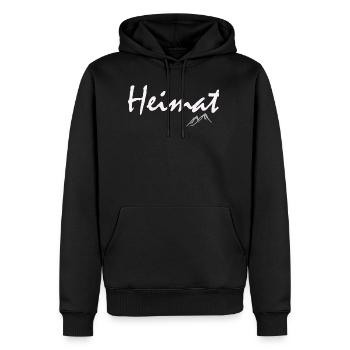 Heimat - in den Bergen - Männer Premium Bio Hoodie - Schwarz - Vorne - Nico (187cm)
