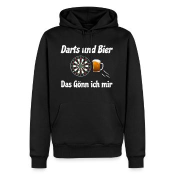 Darts & Bier - Darts tshirt - Männer Premium Bio Hoodie - Schwarz - Vorne - Nico (187cm)