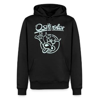 Ost Tiroler Grauvieh komplett - Männer Premium Bio Hoodie - Schwarz - Vorne - Nico (187cm)