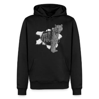 Tiger Tiger Tiger Zoo Tier 3D Effekt - Männer Premium Bio Hoodie - Schwarz - Vorne - Nico (187cm)