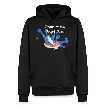 come on the dark shark side - Men’s Premium Organic Hoodie - black - Front - Nico (187cm)
