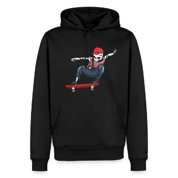 Cadeau de patin à roulettes - Sweat à capuche Premium bio Homme - noir - Devant - Nico (187cm)