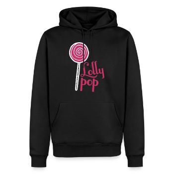 Bonbons Lolly pop - Sweat à capuche Premium bio Homme - noir - Devant - Nico (187cm)