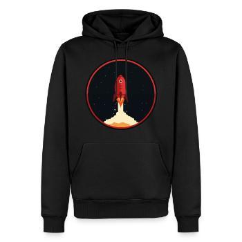 Rakete zum Mond Astrologie Universum - Männer Premium Bio Hoodie - Schwarz - Vorne - Nico (187cm)