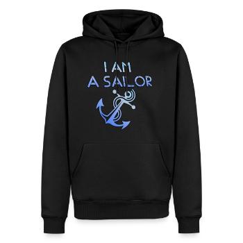 Je suis un marin "je suis un marin" - Sweat à capuche Premium bio Homme - noir - Devant - Nico (187cm)