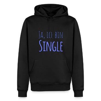 Ja, ich bin Single - Männer Premium Bio Hoodie - Schwarz - Vorne - Nico (187cm)