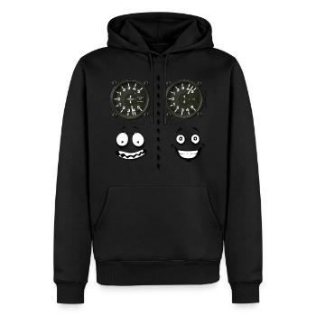 Vario feelings - Men’s Premium Organic Hoodie - black - Front - Nico (187cm)