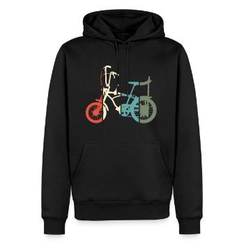 Old School - Sweat à capuche Premium bio Homme - noir - Devant - Nico (187cm)