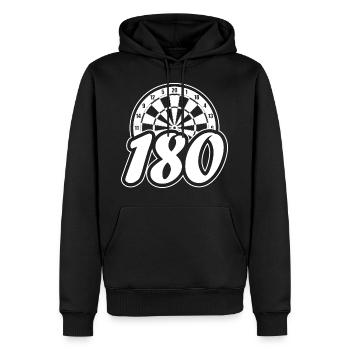180 jeux de fléchettes - Sweat à capuche Premium bio Homme - noir - Devant - Nico (187cm)