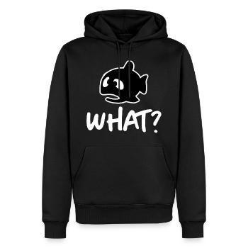 Qu’est-ce qu’il Fish Cartoon - Sweat à capuche Premium bio Homme - noir - Devant - Nico (187cm)