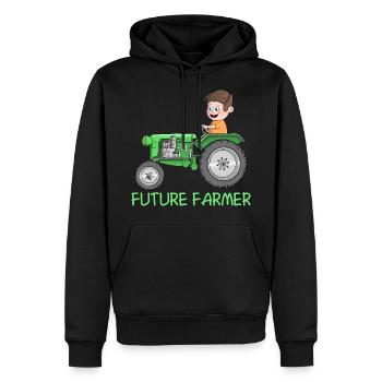 Nachwuchs Landwirt - Bauer - future farmer - Männer Premium Bio Hoodie - Schwarz - Vorne - Nico (187cm)