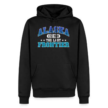 Alaska - Männer Premium Bio Hoodie - Schwarz - Vorne - Nico (187cm)