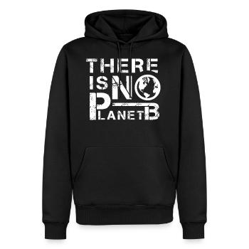 Aucune planète B éducation à l'environnement - Sweat à capuche Premium bio Homme - noir - Devant - Nico (187cm)