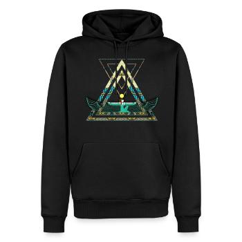 Geometrische Göttin Isis - Männer Premium Bio Hoodie - Schwarz - Vorne - Nico (187cm)