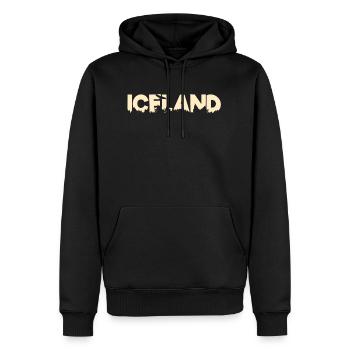 Islande - Sweat à capuche Premium bio Homme - noir - Devant - Nico (187cm)