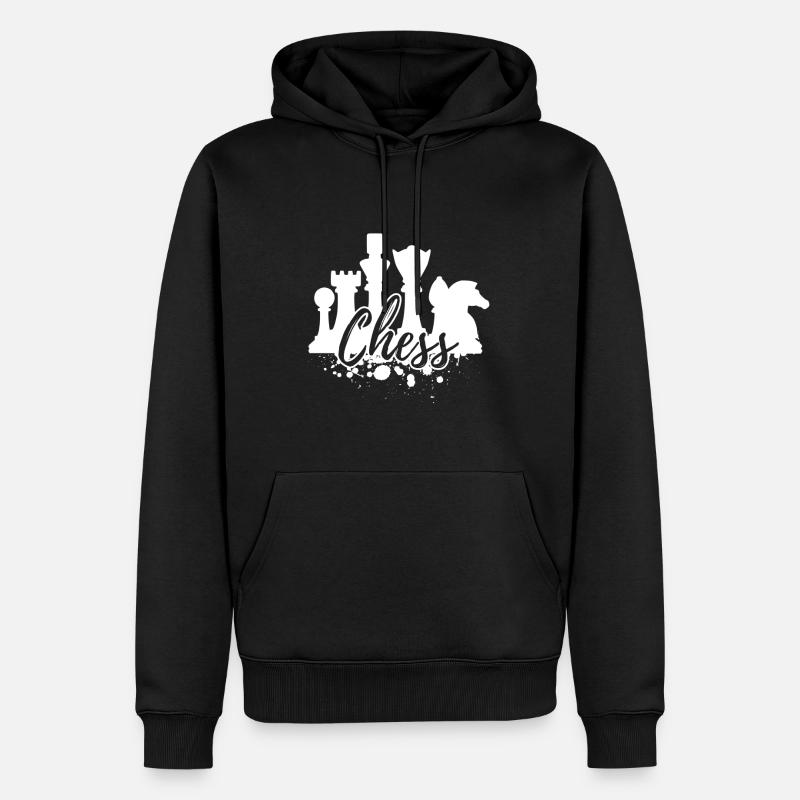 échecs - Sweat à capuche Premium bio Homme - noir