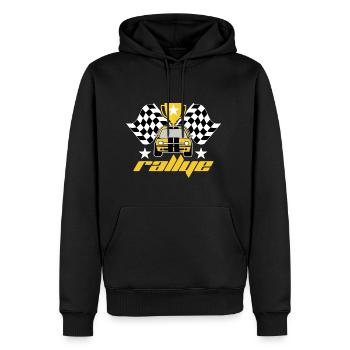 Rallye - Männer Premium Bio Hoodie - Schwarz - Vorne - Nico (187cm)