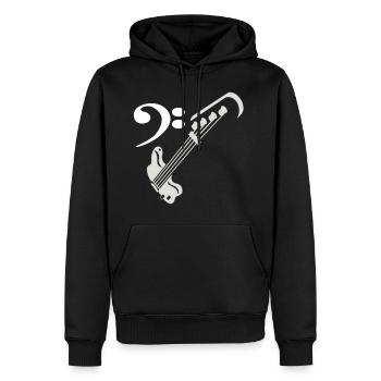 Guitare basse avec clef musicale - Sweat à capuche Premium bio Homme - noir - Devant - Nico (187cm)