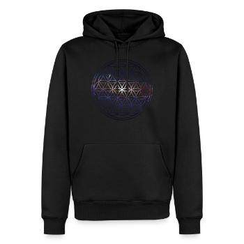 Blume des Lebens - Männer Premium Bio Hoodie - Schwarz - Vorne - Nico (187cm)