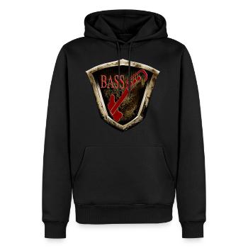 Bass Gitarre in Goldrahmen - Männer Premium Bio Hoodie - Schwarz - Vorne - Nico (187cm)