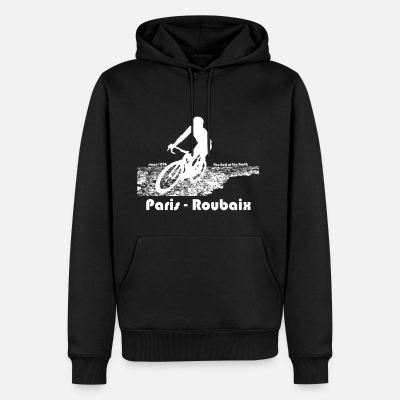 Paris - Roubaix - Männer Premium Bio Hoodie - Schwarz