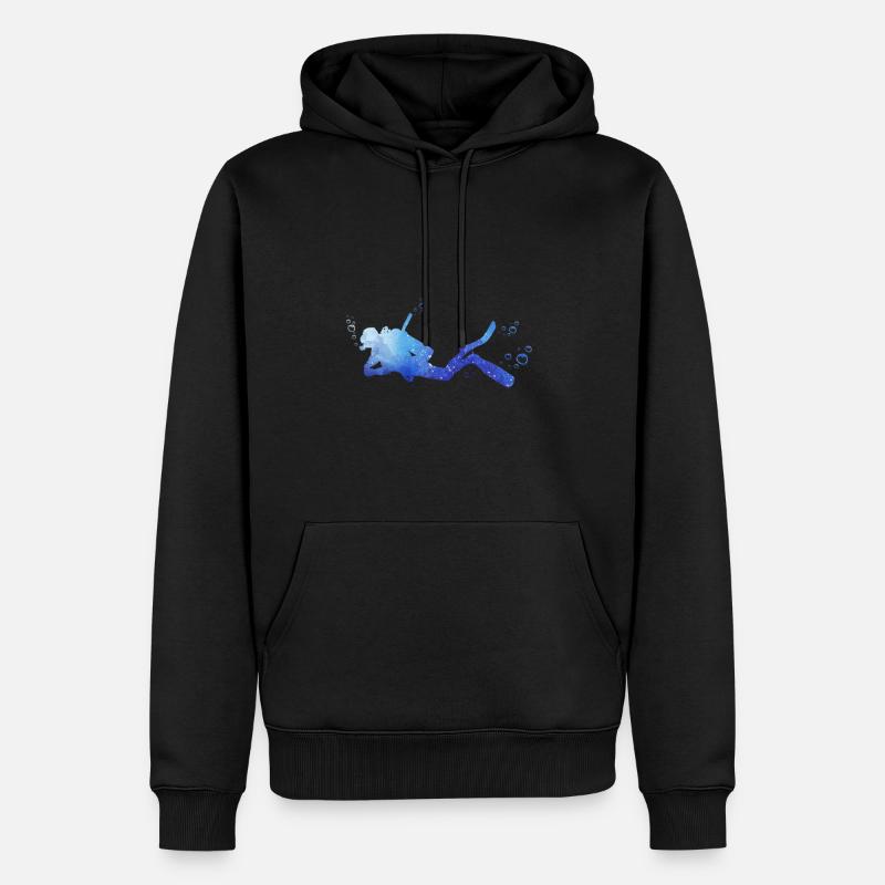 Tauchen - Männer Premium Bio Hoodie - Schwarz