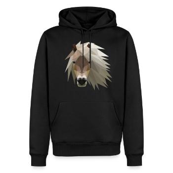 Cheval poney - Sweat à capuche Premium bio Homme - noir - Devant - Nico (187cm)