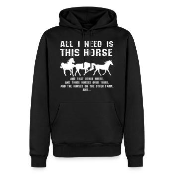 Nur Das Pferd - Männer Premium Bio Hoodie - Schwarz - Vorne - Nico (187cm)