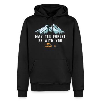 Zelten Wildnis - Männer Premium Bio Hoodie - Schwarz - Vorne - Nico (187cm)