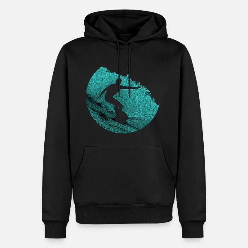 Surfer, Surfen, Geschenk - Männer Premium Bio Hoodie - Schwarz