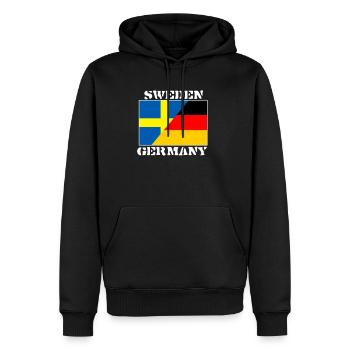 Suède Allemagne, Allemagne Suède, chemise de drapeau - Sweat à capuche Premium bio Homme - noir - Devant - Nico (187cm)