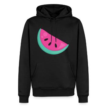 Melone - Männer Premium Bio Hoodie - Schwarz - Vorne - Nico (187cm)