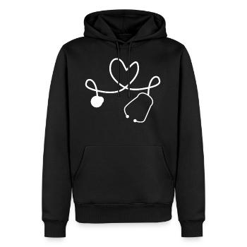 Infirmière - Sweat à capuche Premium bio Homme - noir - Devant - Nico (187cm)