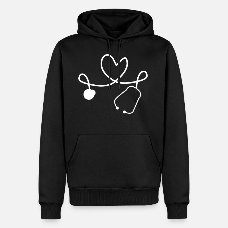 Pflege Krankenschwester - Männer Premium Bio Hoodie - Schwarz